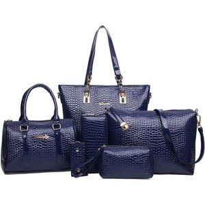 Womens 6 Pcs Handbag Set Clutch Top Handle Totes Satchels Crossbody Bag Wallet